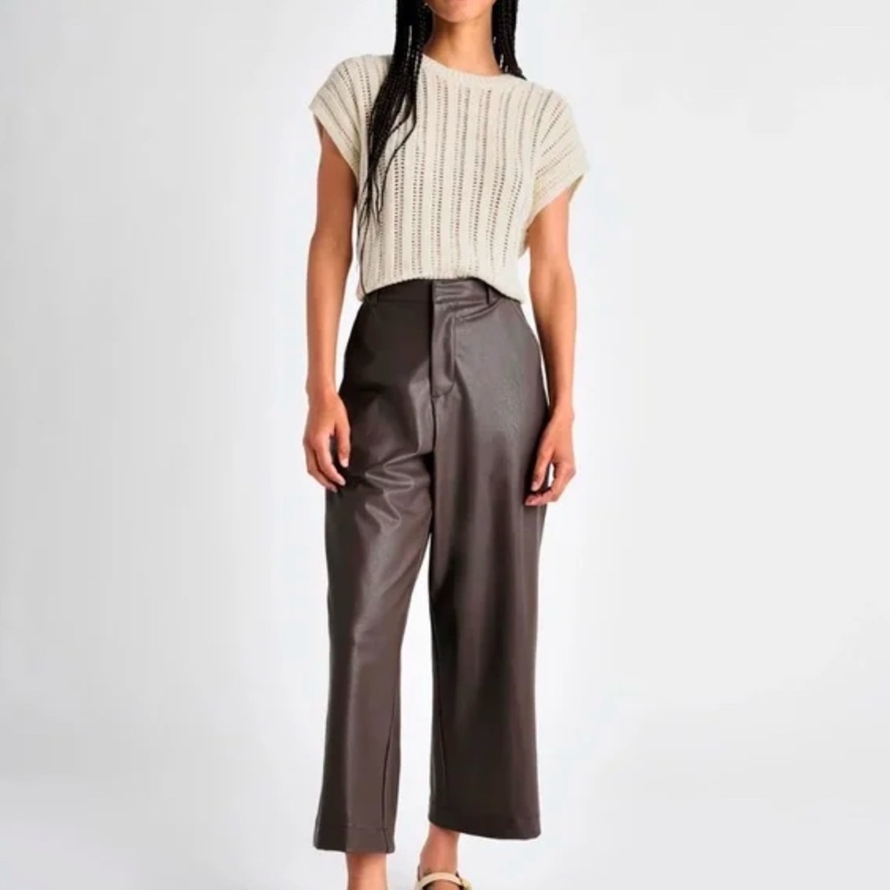 Splendid Vegan Leather Ankle
Trouser sz 2, Brown color, NWT
